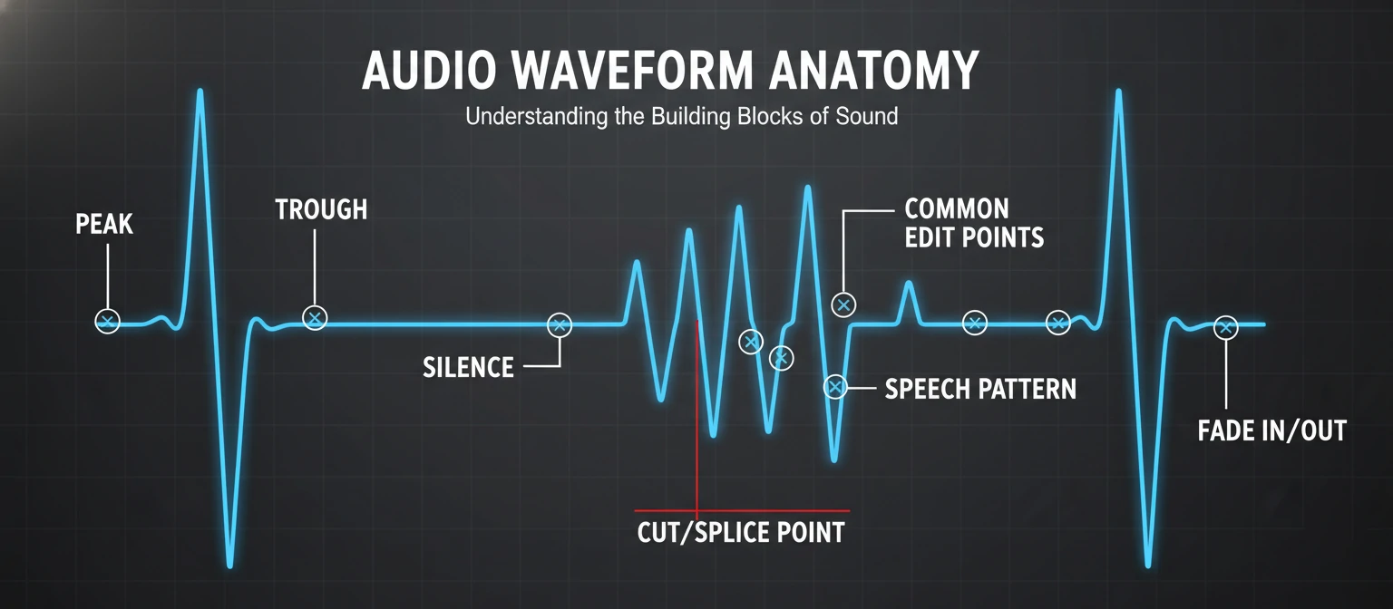 Annotated waveform diagram showing labeled elements—peaks