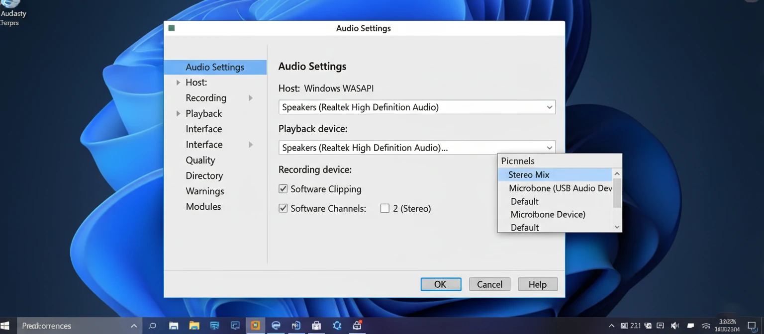 Audacity Preferences-Settings Dialog