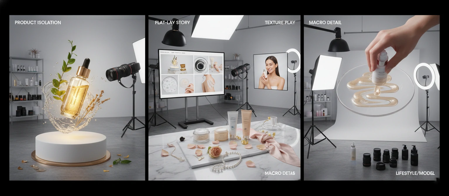 Beauty product photography and visual content creation