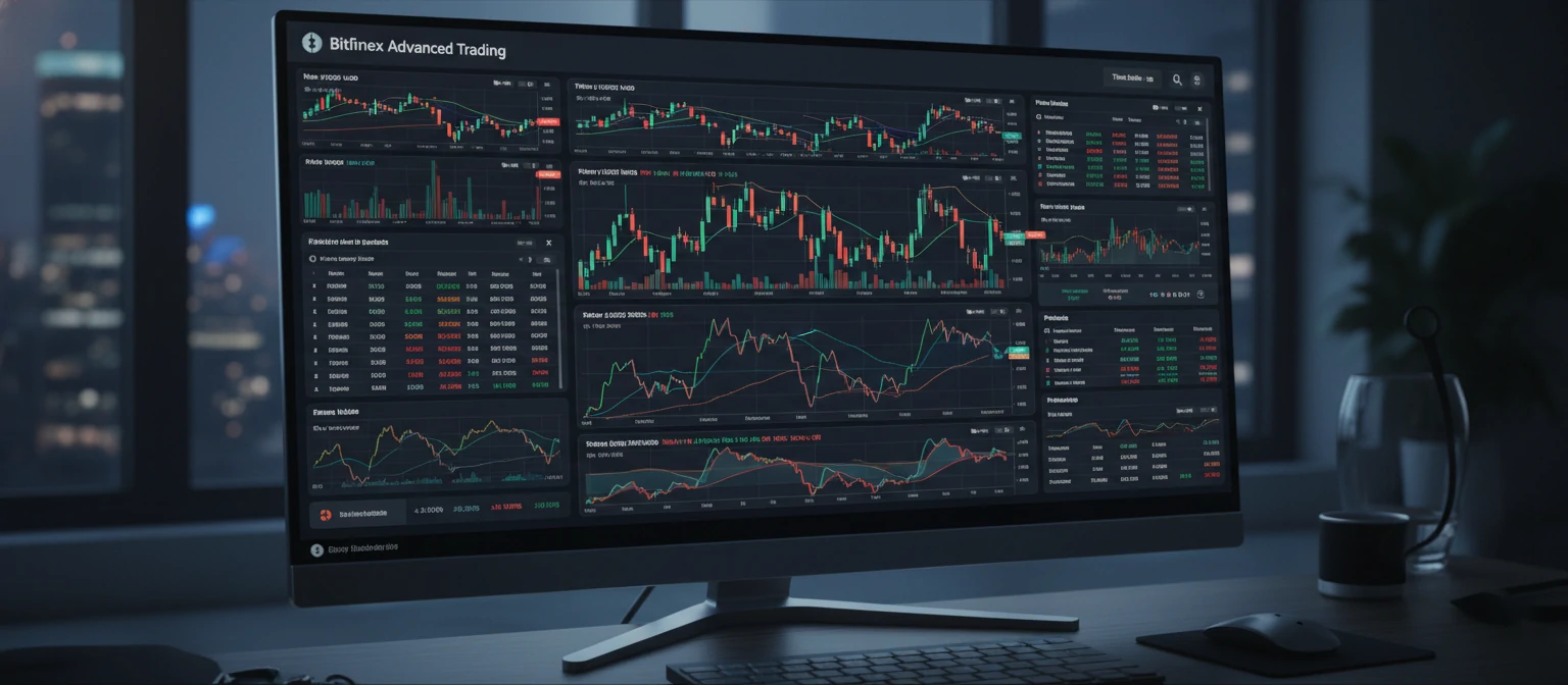 Bitfinex advanced trading interface with multiple charts