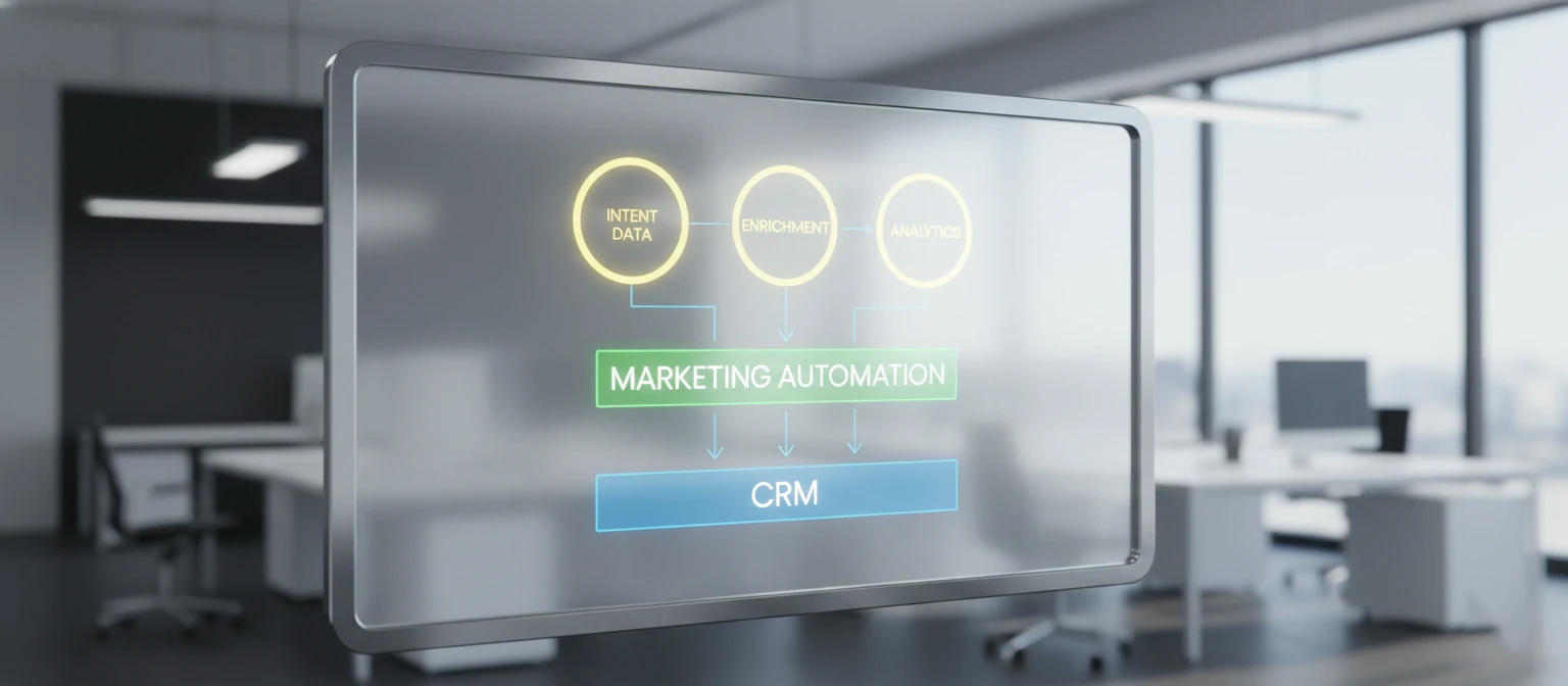 Clean technology stack diagram showing tools in layers