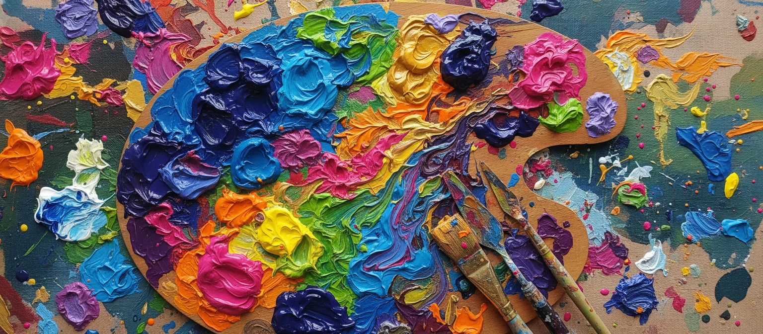 Colorful abstract art resembling a paint palette