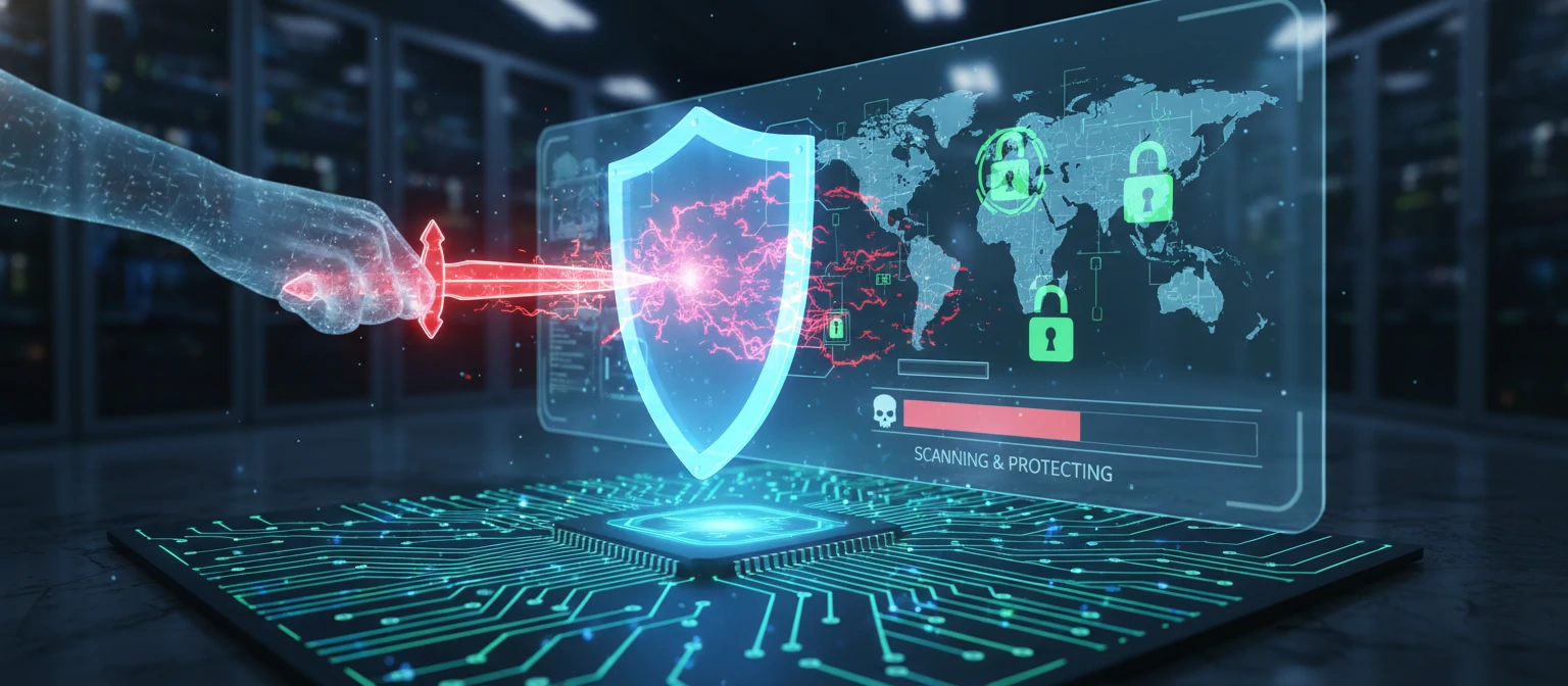 Computer security and virus protection concept