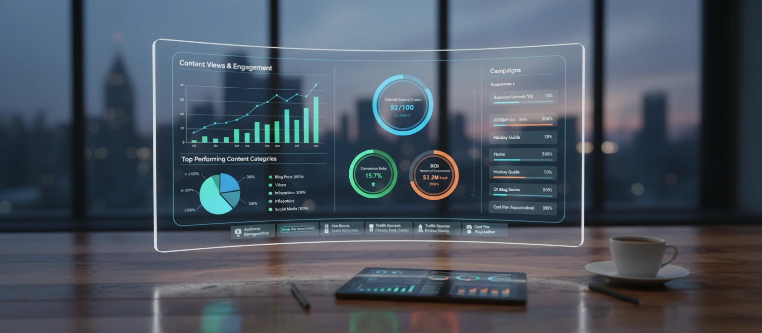 Content performance analytics and ROI tracking dashboard