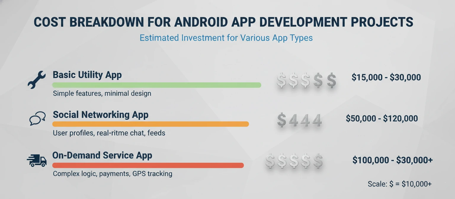Cost breakdown for Android app development projects