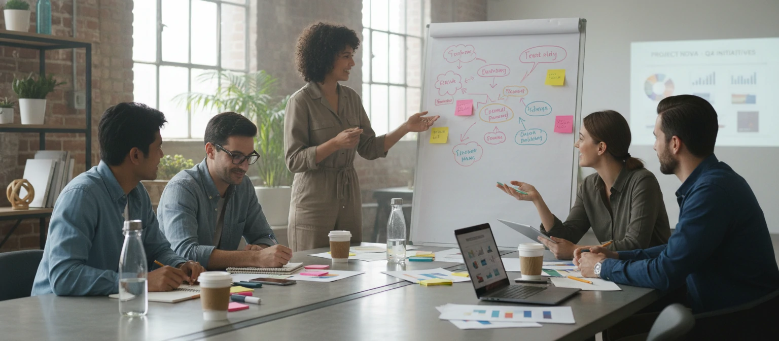 Creative team in strategic planning session