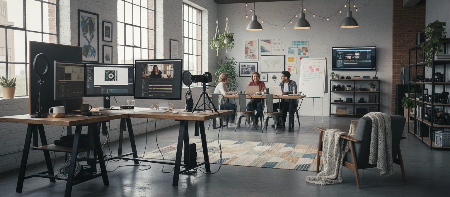 Creative workspace content production