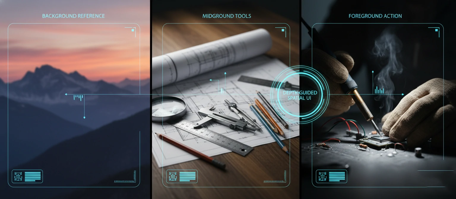 Depth-guided spatial UI