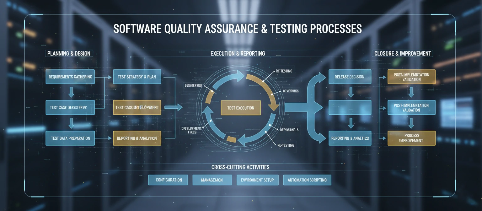 Diagram of quality assurance and testing processes