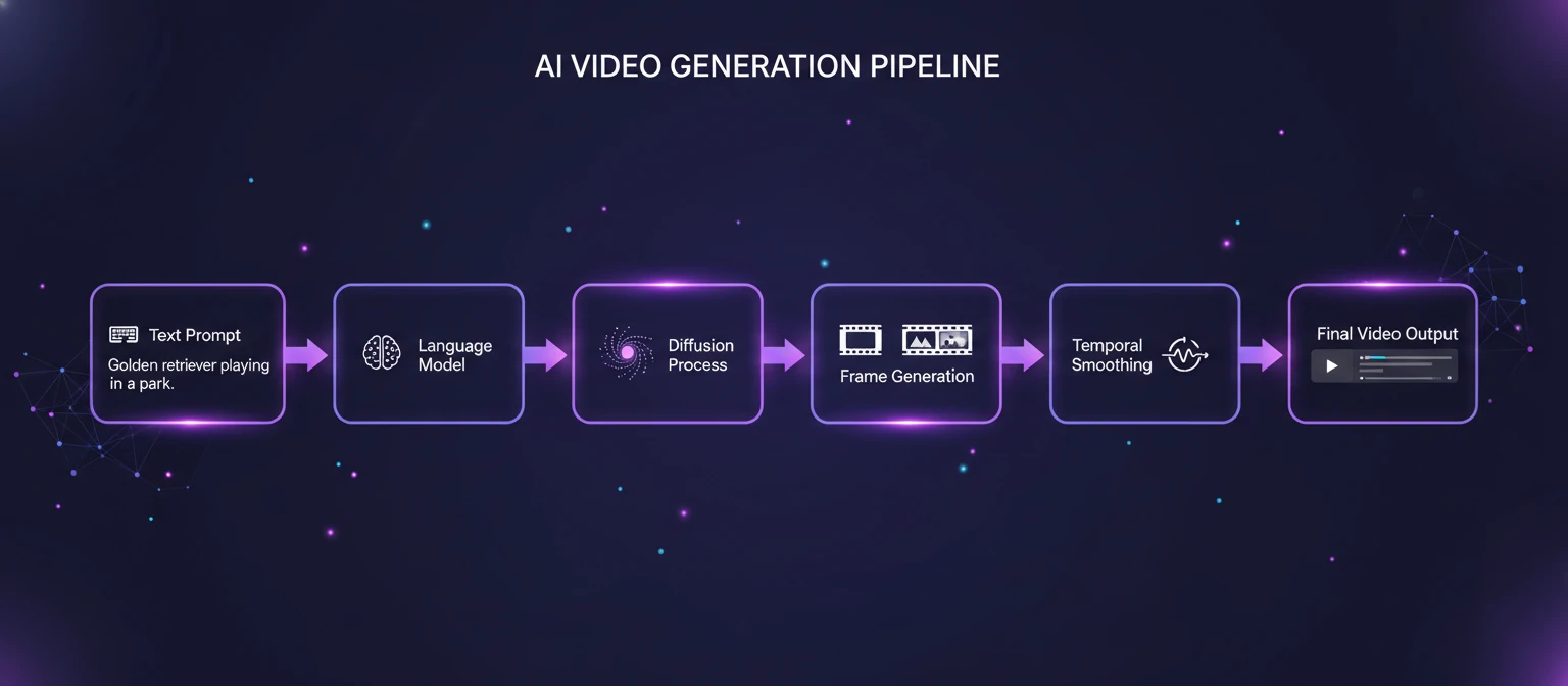 Diagram showing the AI video generation pipeline