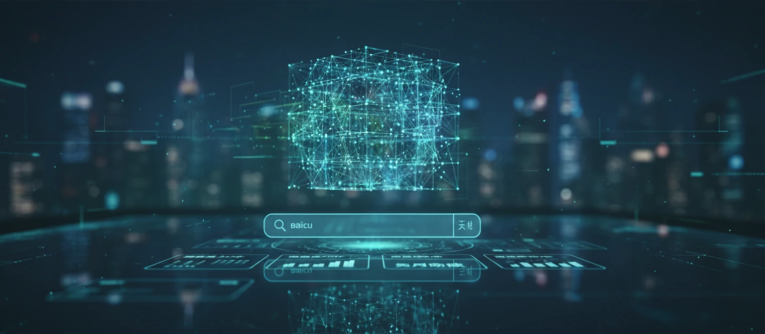 Digital data analytics representing Baidu search engine