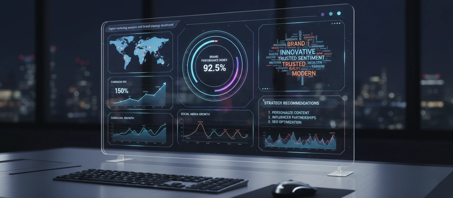 Digital marketing analytics and brand strategy dashboard