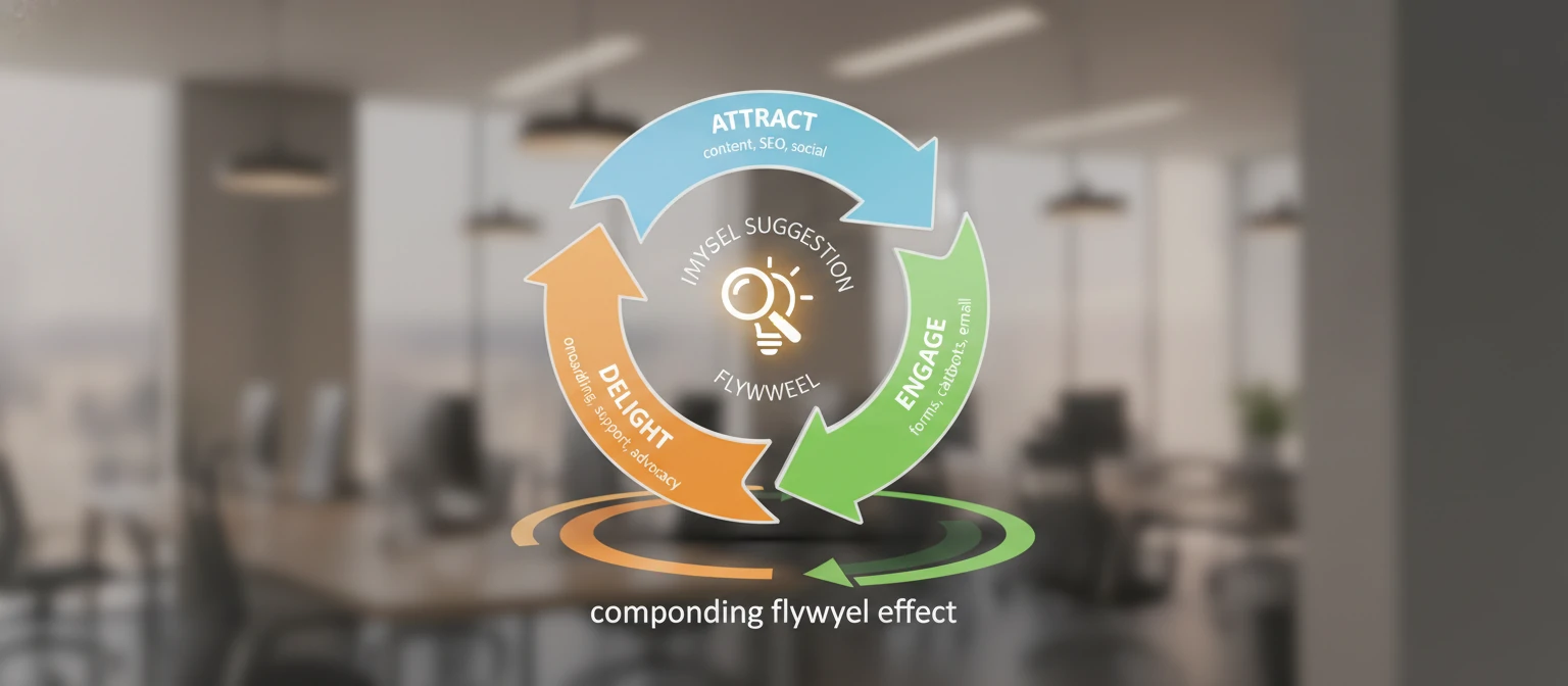 Flywheel diagram showing the inbound methodology