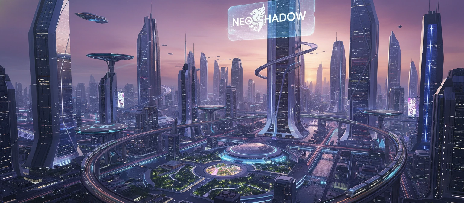 Futuristic cityscape generated by AI from text description