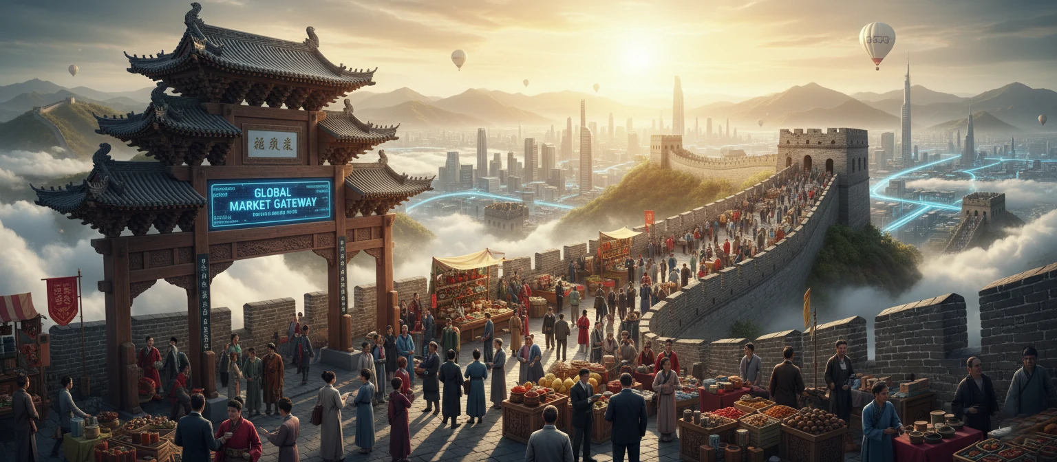 Great Wall of China representing market entry