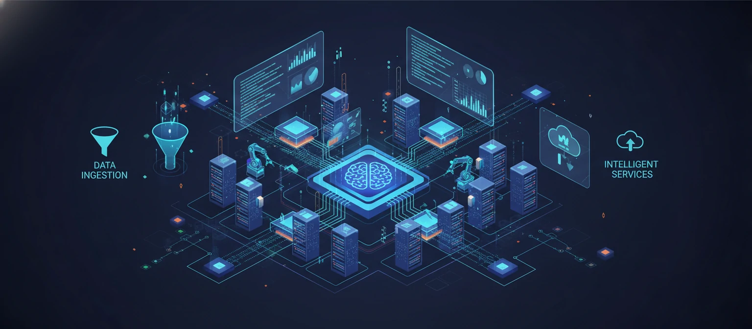 Illustration of AI and machine learning in backend systems