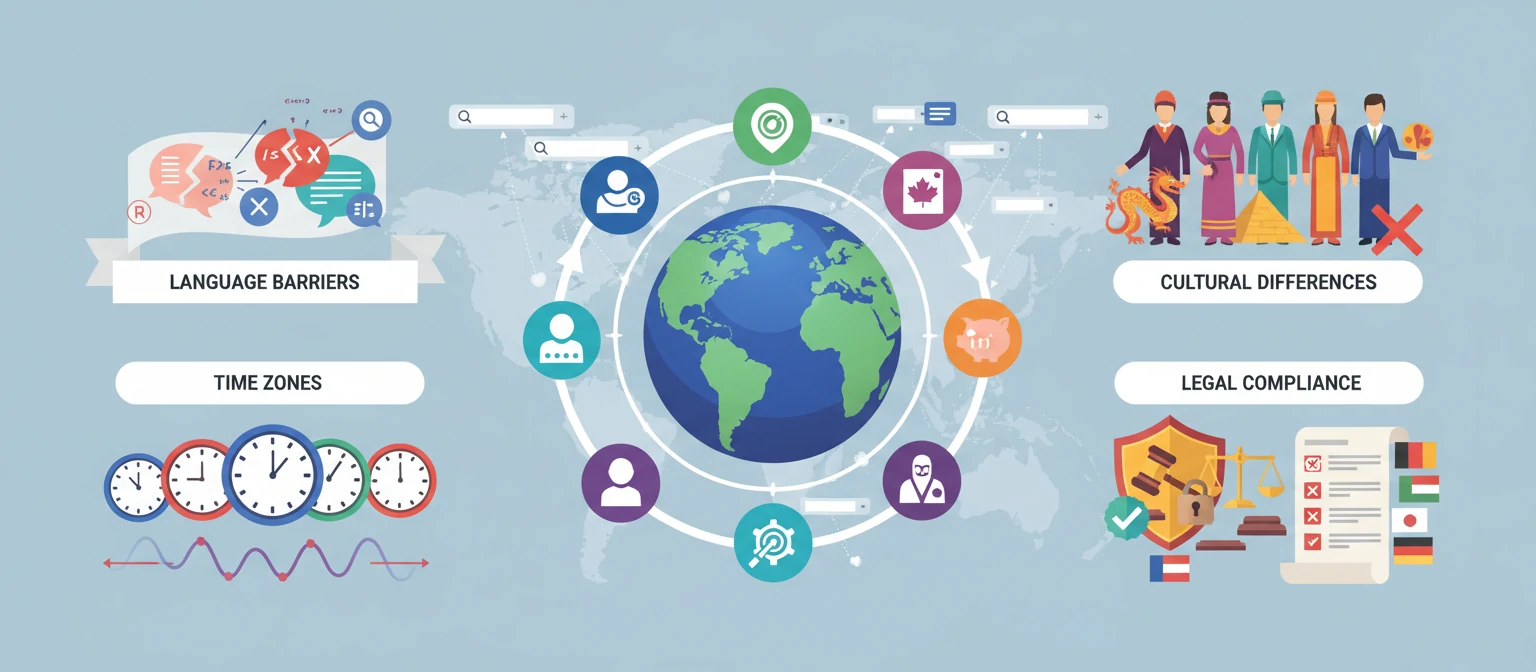 Illustration of common global SEO challenges