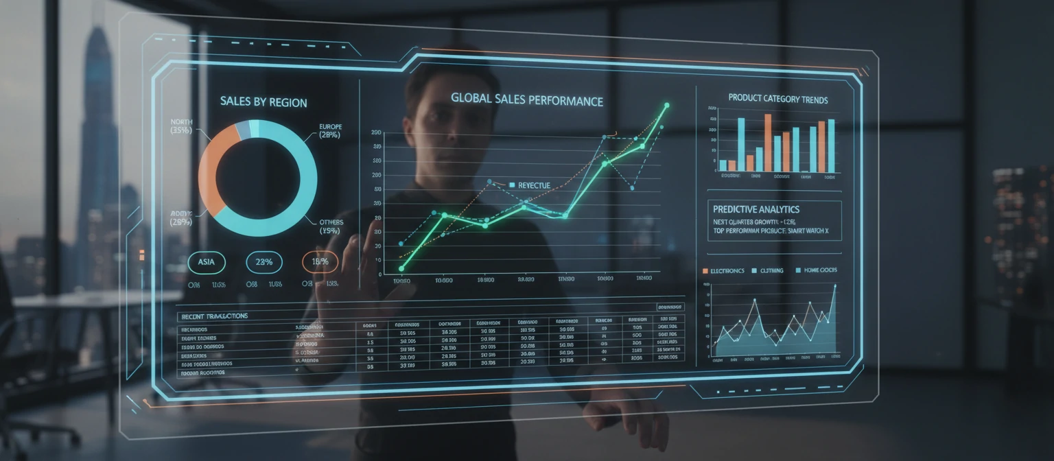 Interactive dashboard showing sales trends and predictions