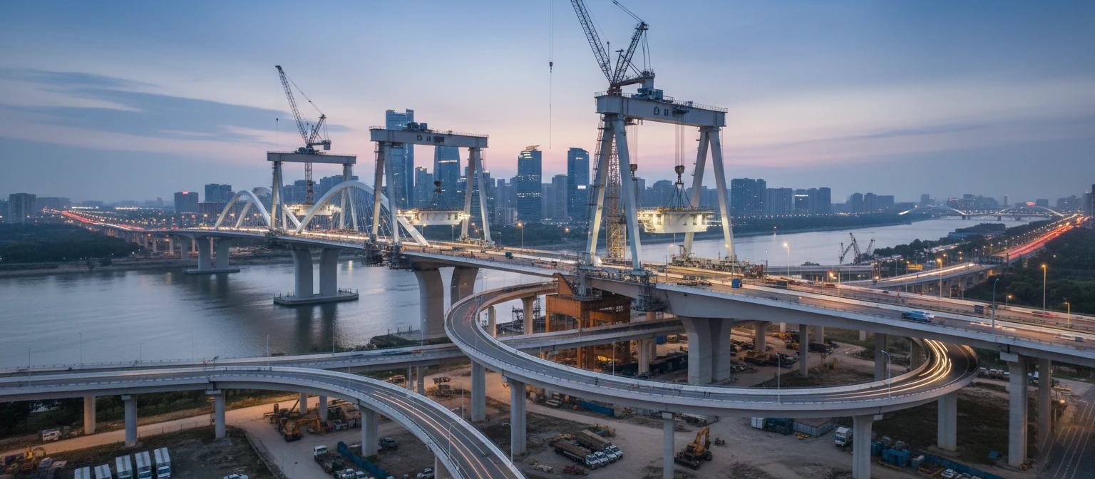 Modern bridge infrastructure engineering project