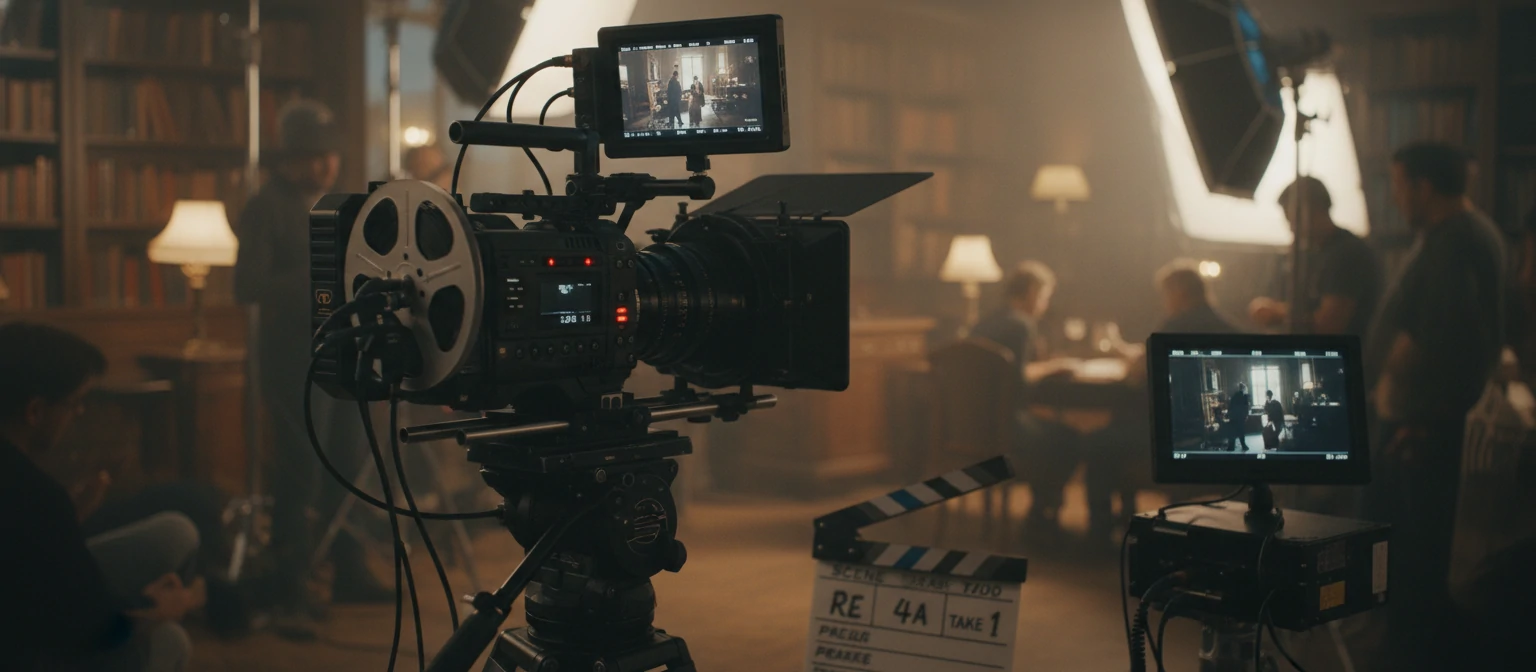 Video camera recording footage for editing