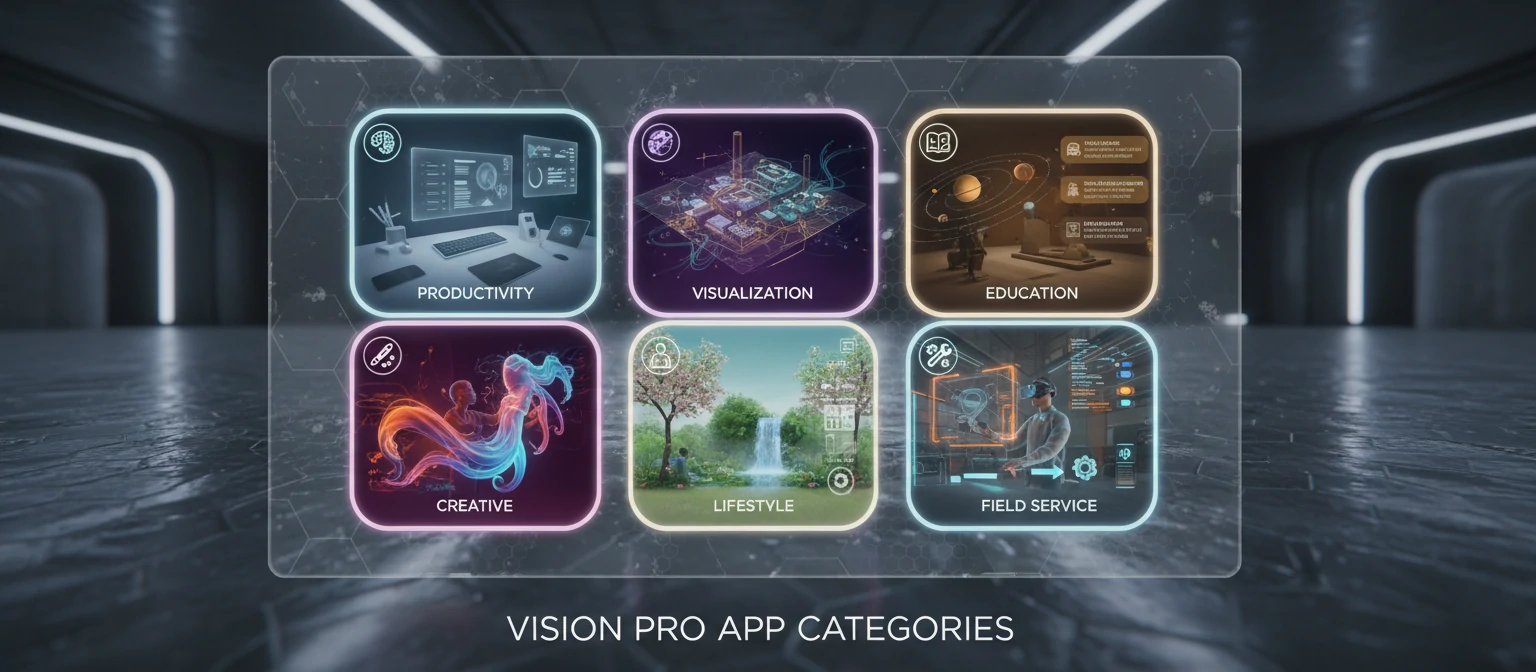 Vision Pro app categories grid