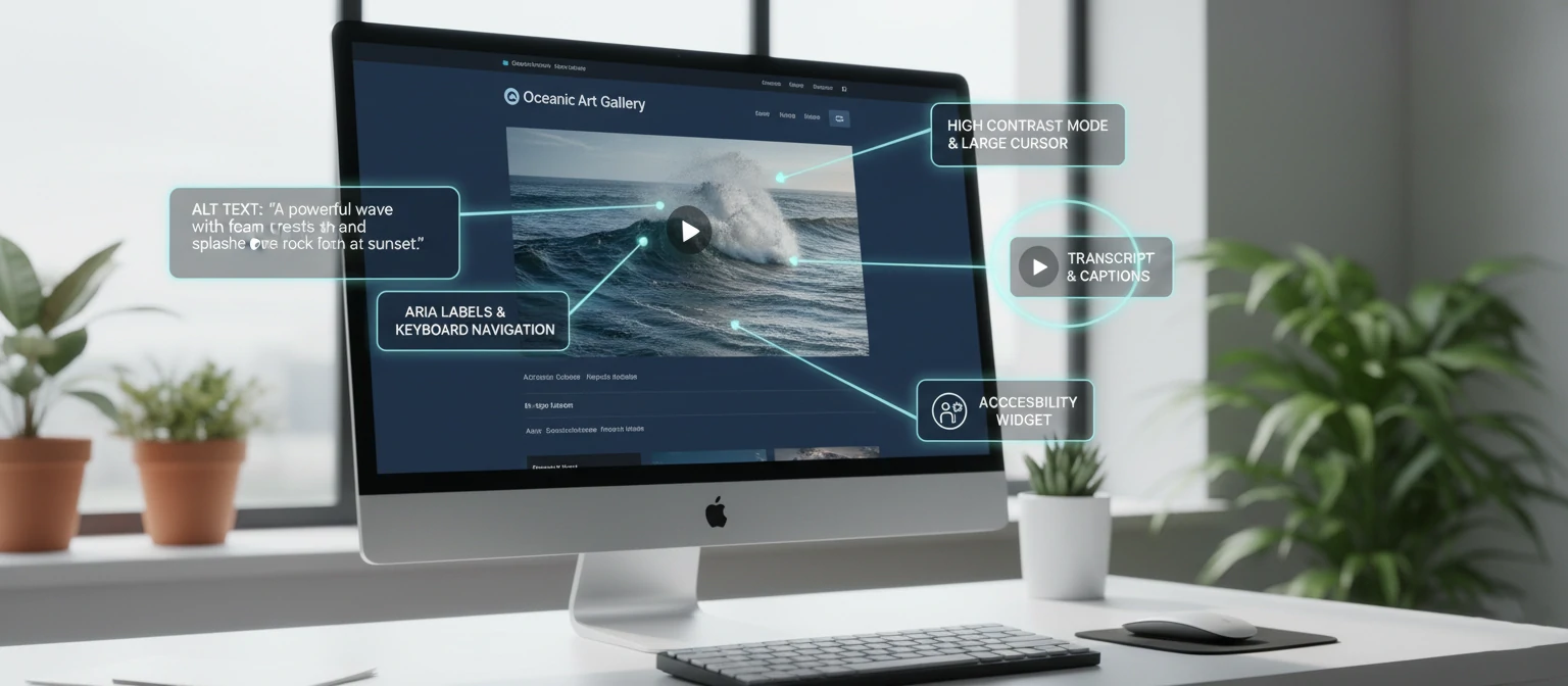 Web design accessibility on a computer screen