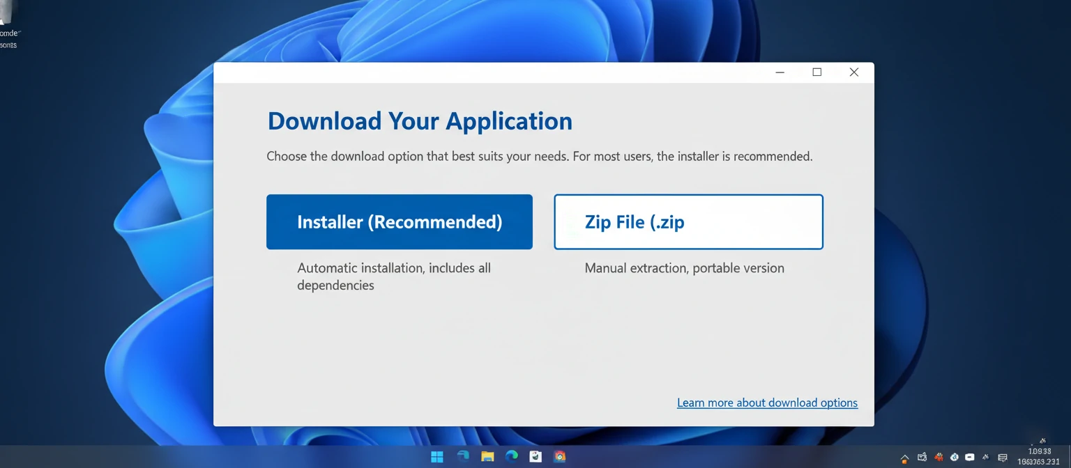Windows Download Options Screenshot Suggested