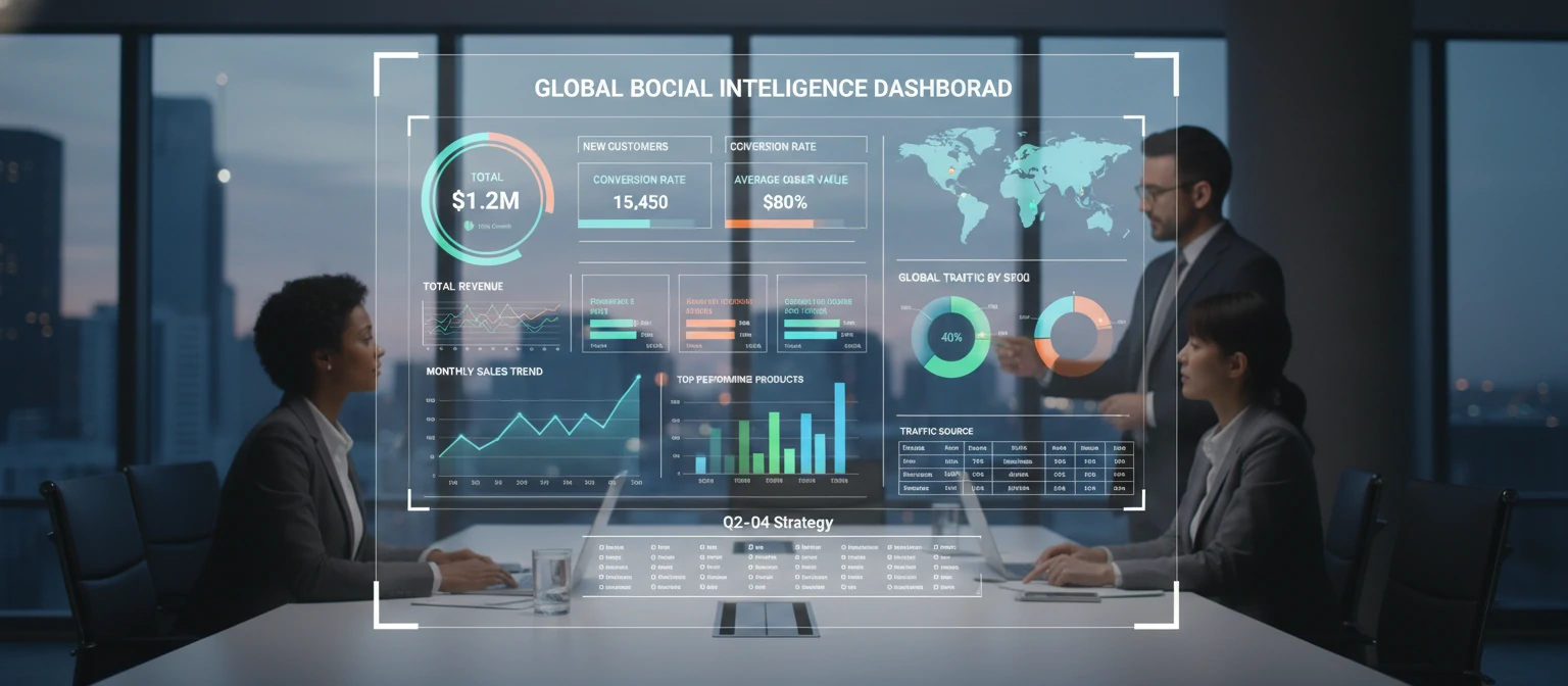 Analytics dashboard with key metrics visualized