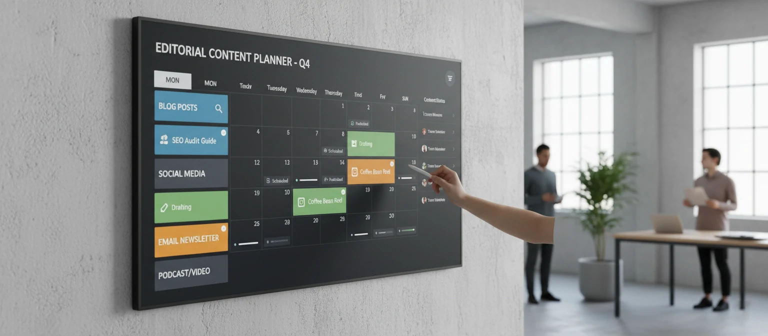 Content calendar or editorial planning visual