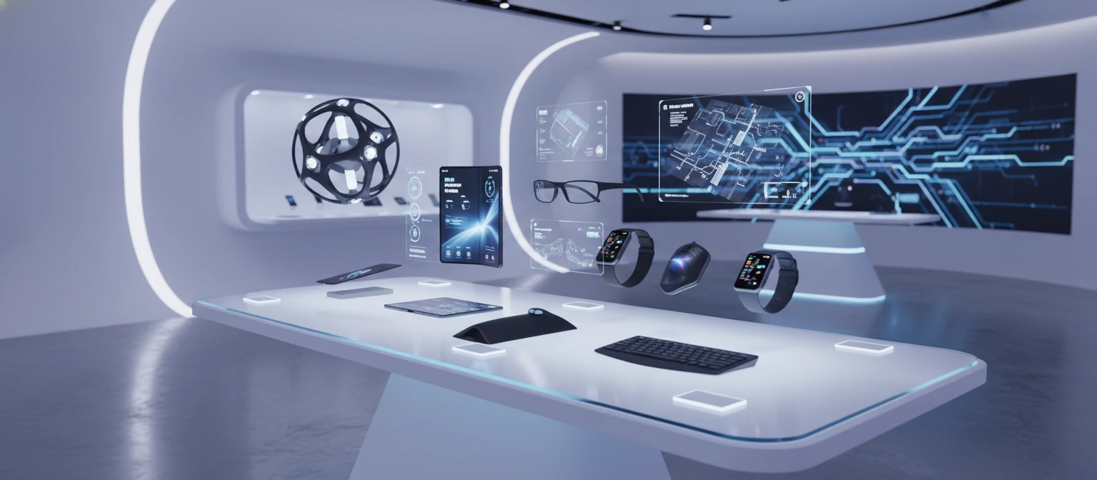 Cutting-edge tech gadgets and devices display