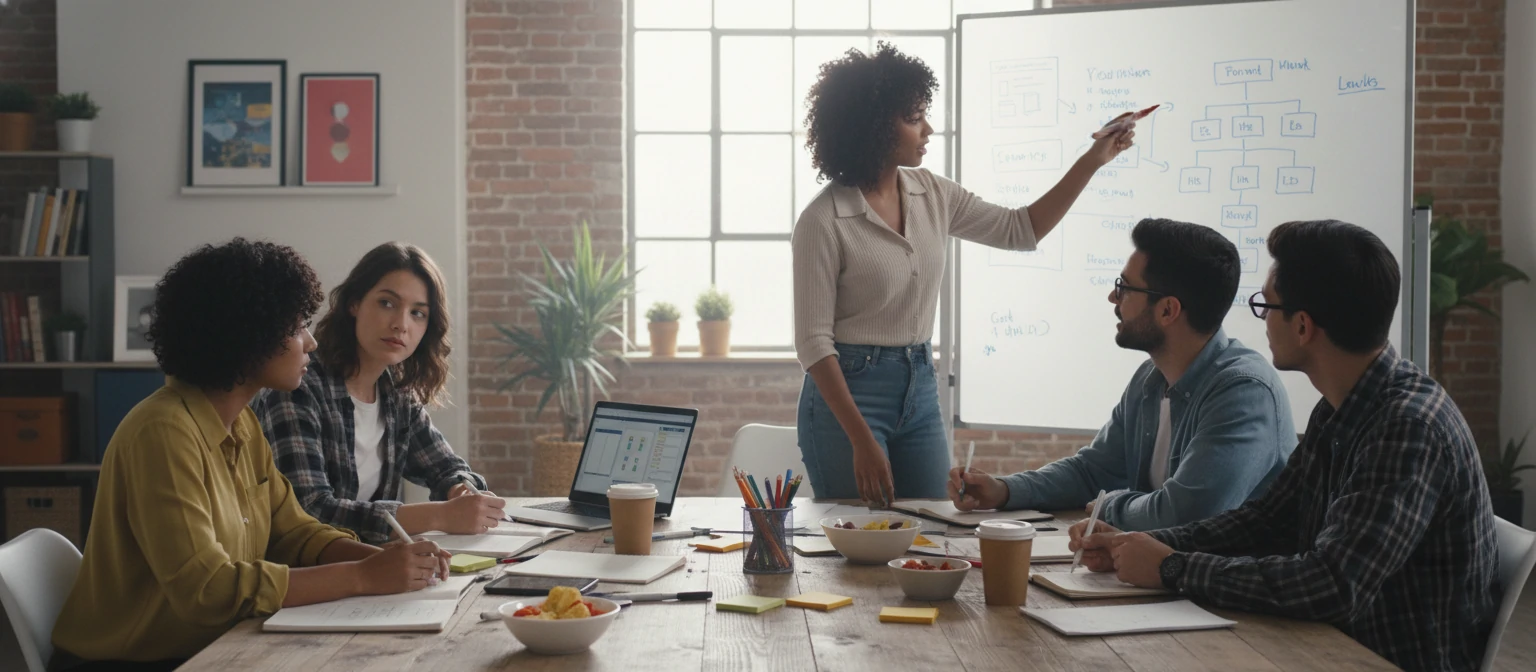 Design team working together in a collaborative session