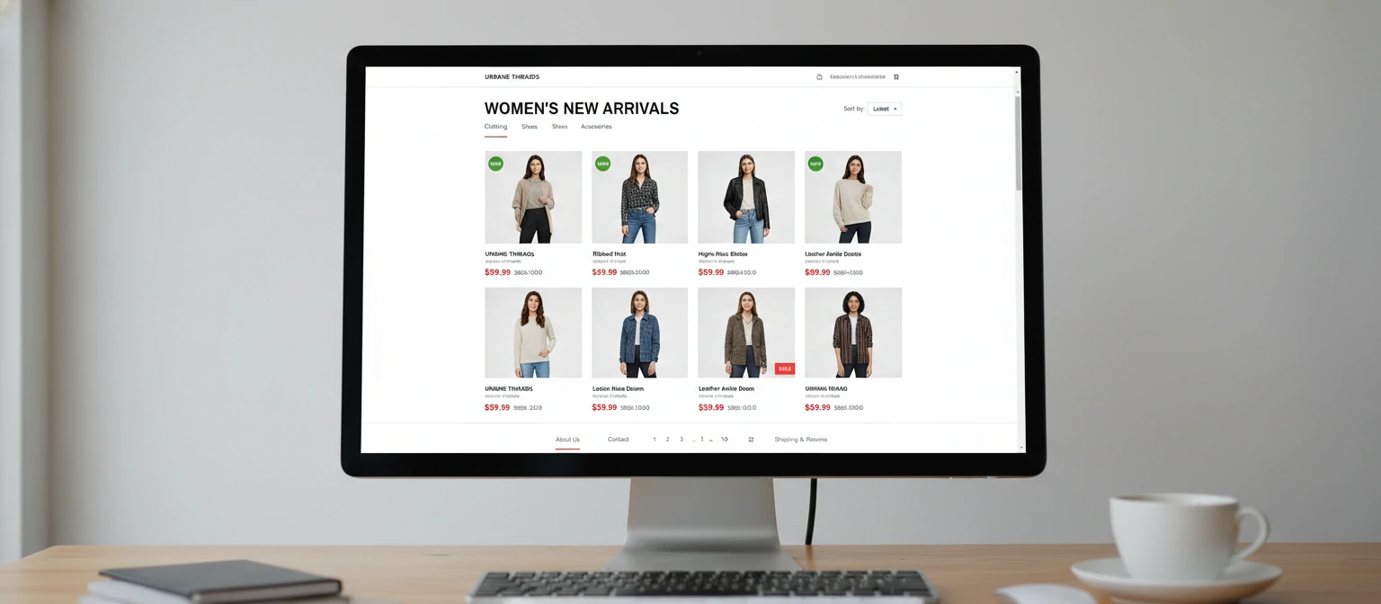 E-commerce category page with product grid