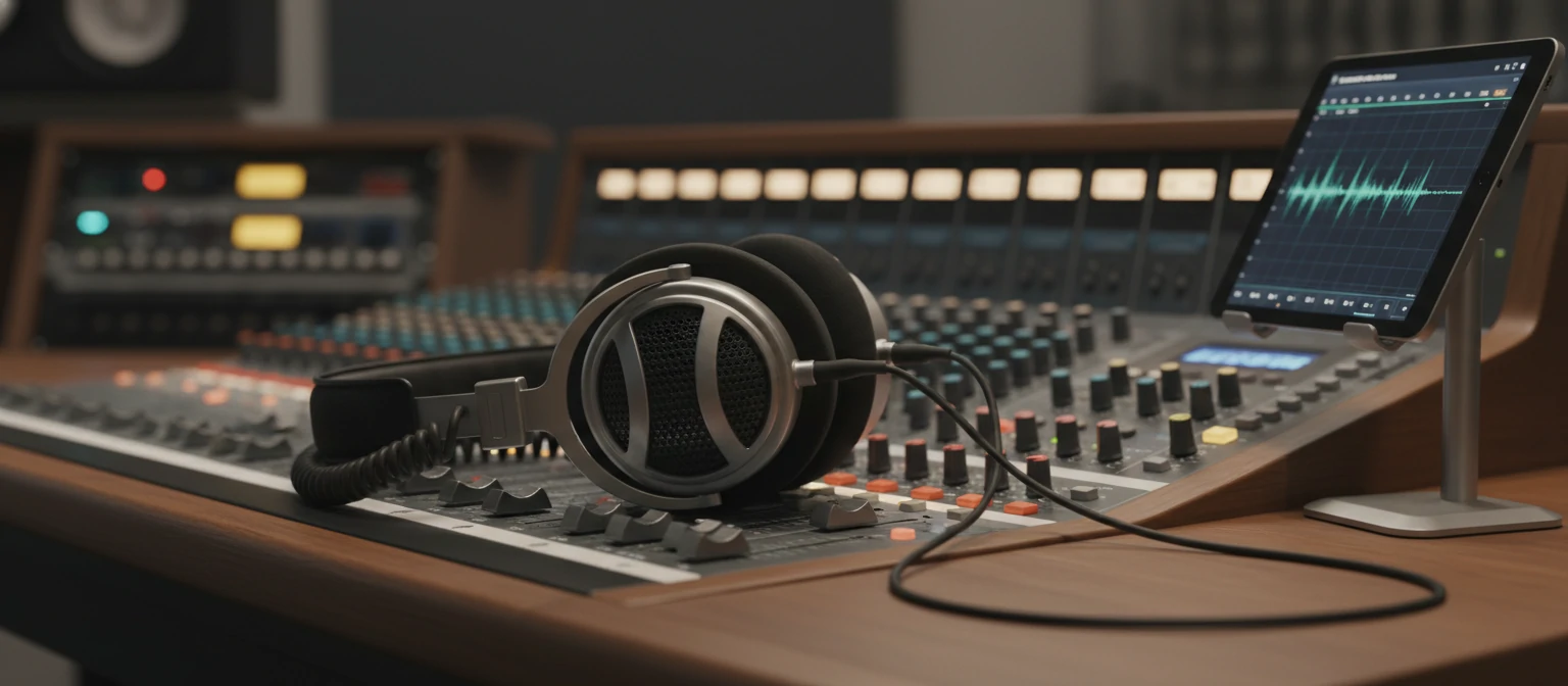 Fones de ouvido profissionais para verificação de áudio