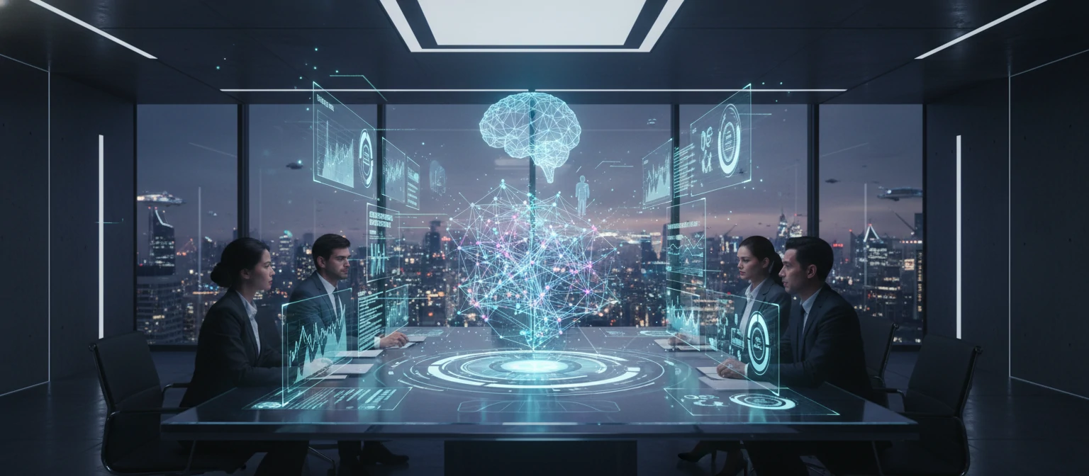 Futuristic technology visualization or AI concept art