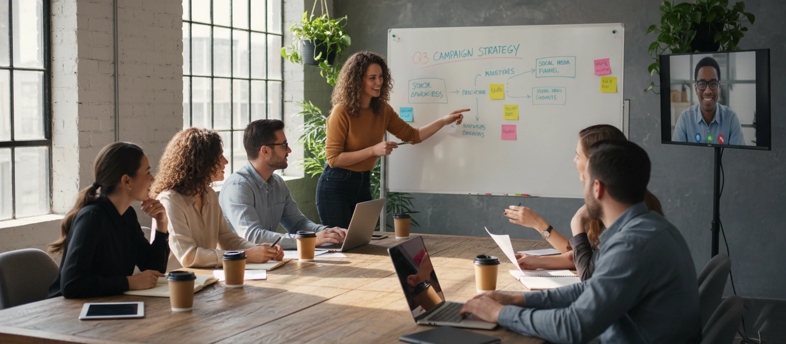 Marketing team collaborating