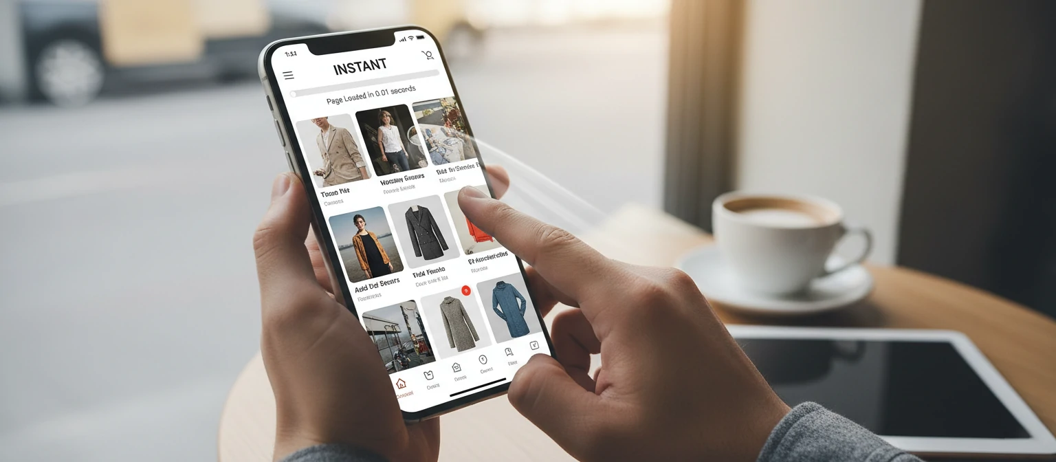 Mobile shopping experience with fast page speed