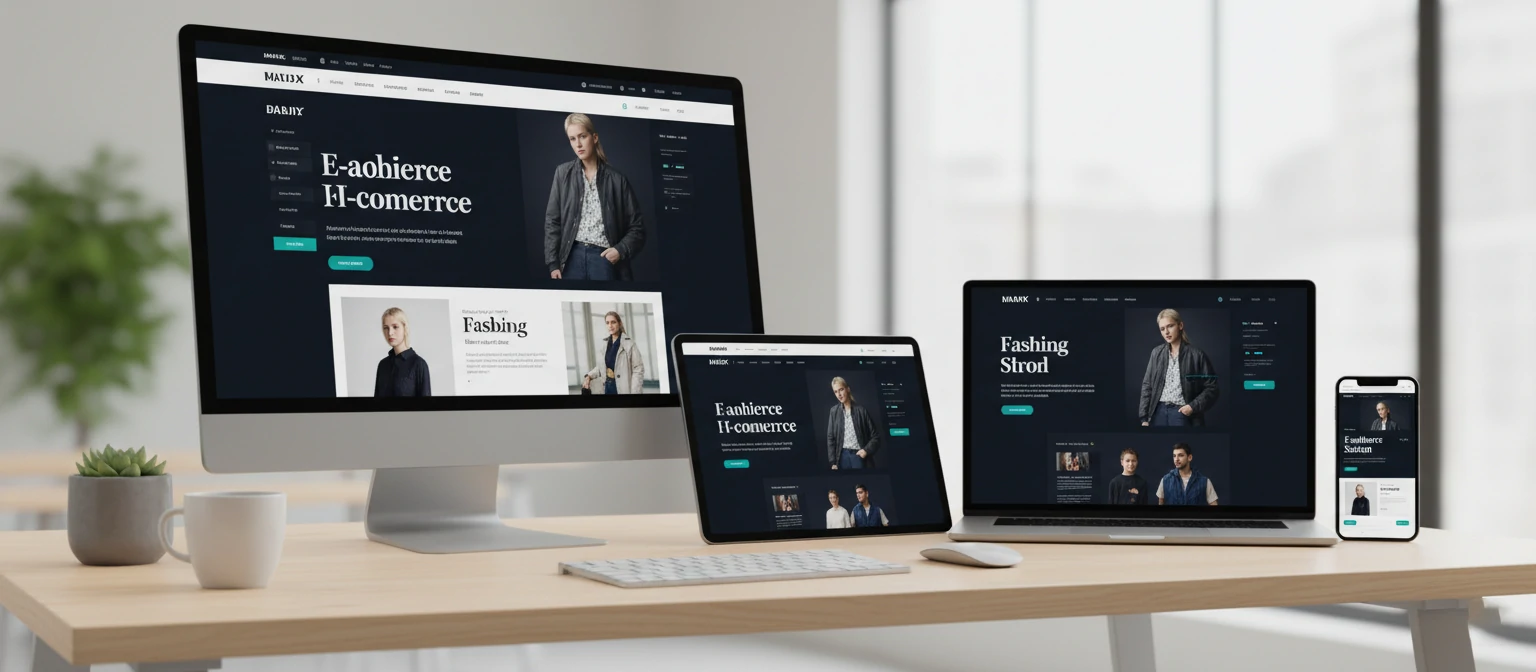 Modern ecommerce design trends displayed on multiple devices