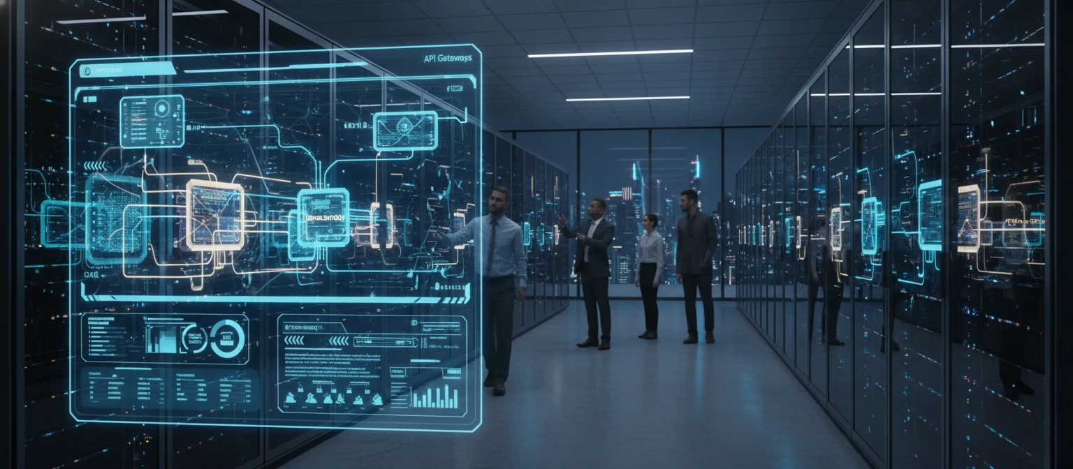 Modern server infrastructure representing microservices architecture