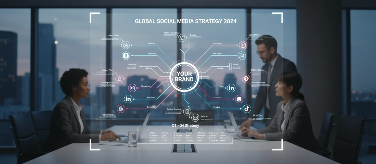 Social media strategy visual or platform icons