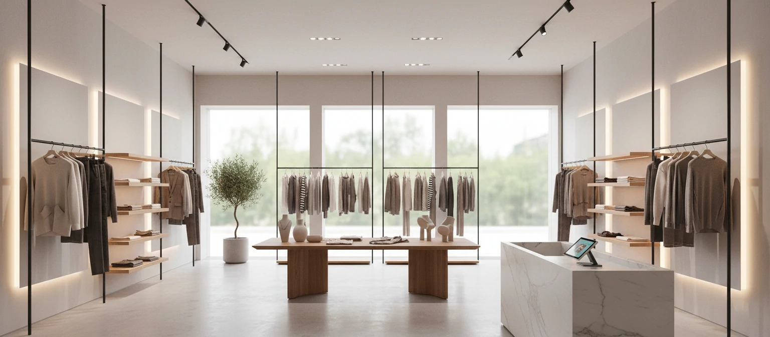 Stylish fashion retail store with modern design