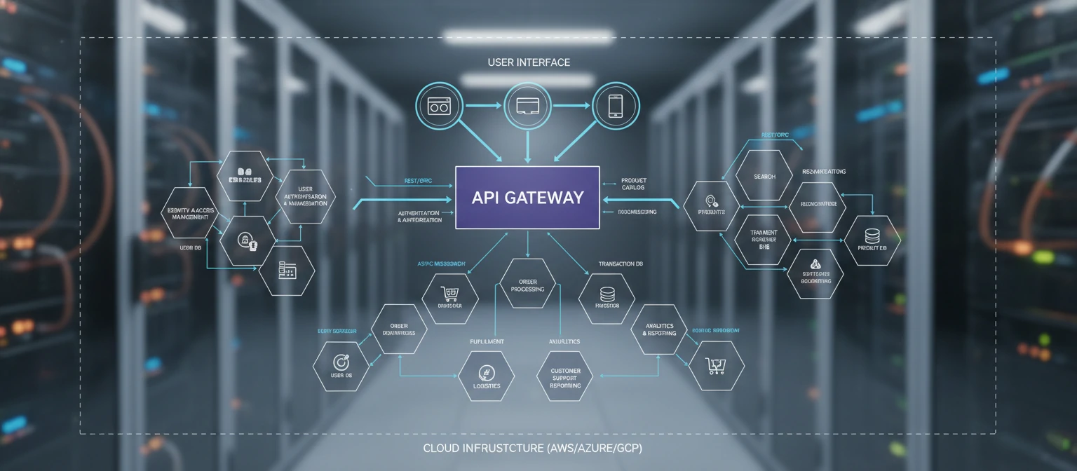 Website architecture diagram for e-commerce
