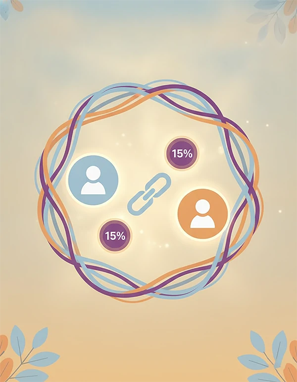 A collaborative and appreciative promotional graphic for the Client Referral Reward Program