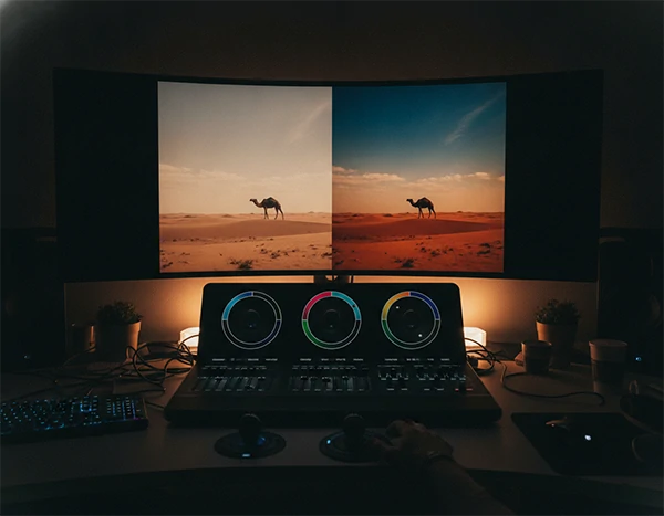 A color grading workspace