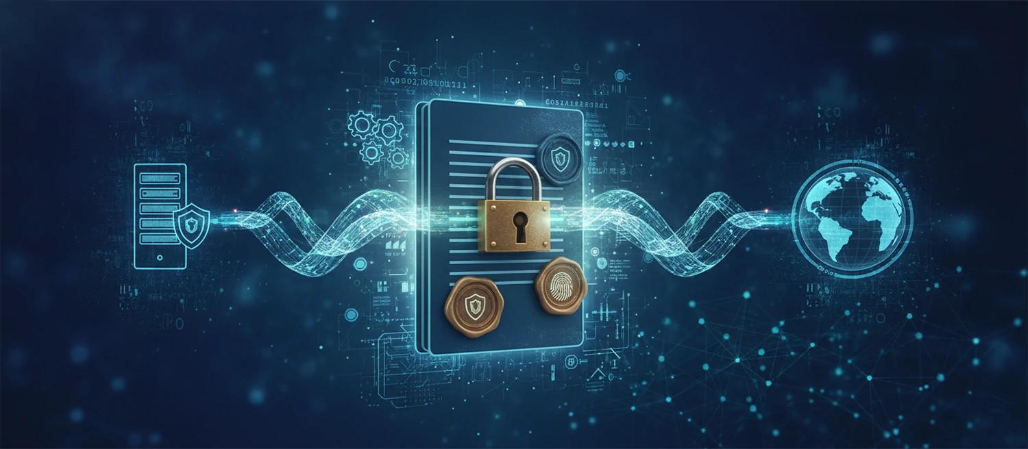 A data security and confidentiality concept showing a locked document