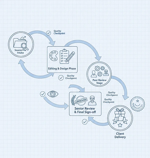 A visual quality assurance workflow diagram