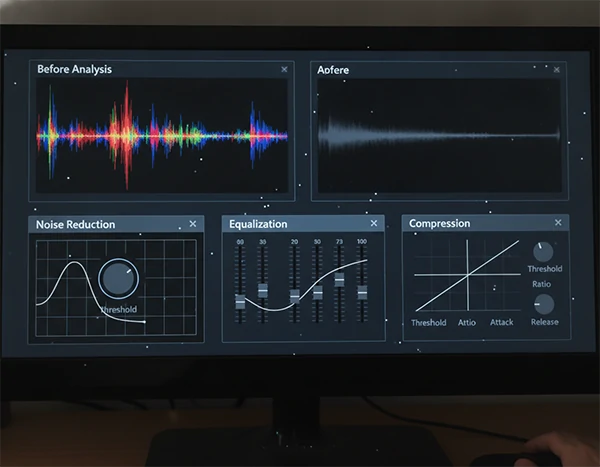 Audio waveform editing interface