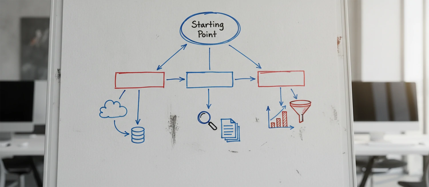 Keyword research process diagram