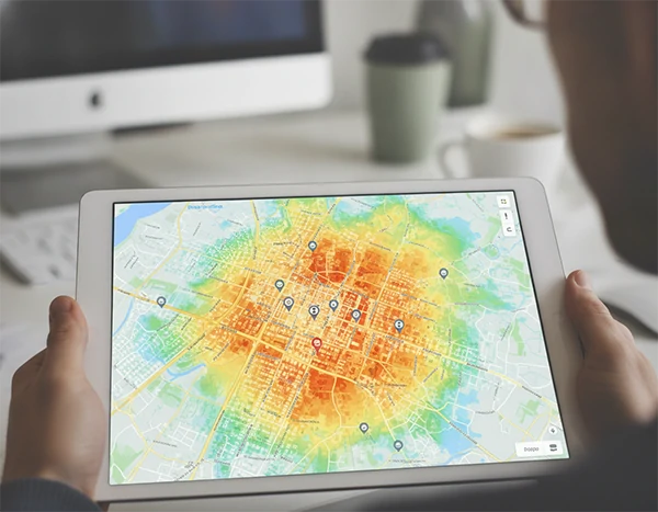 Local SEO map showing business visibility in Google Maps