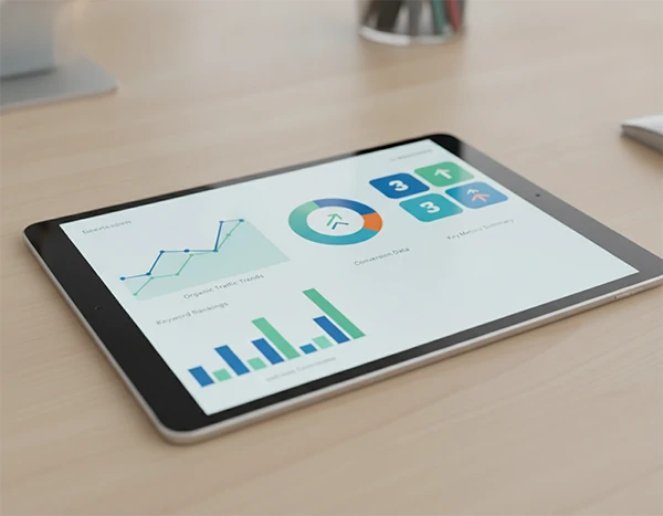 Monthly SEO performance report dashboard