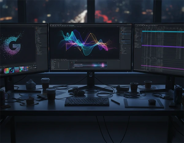 Motion graphics design workspace